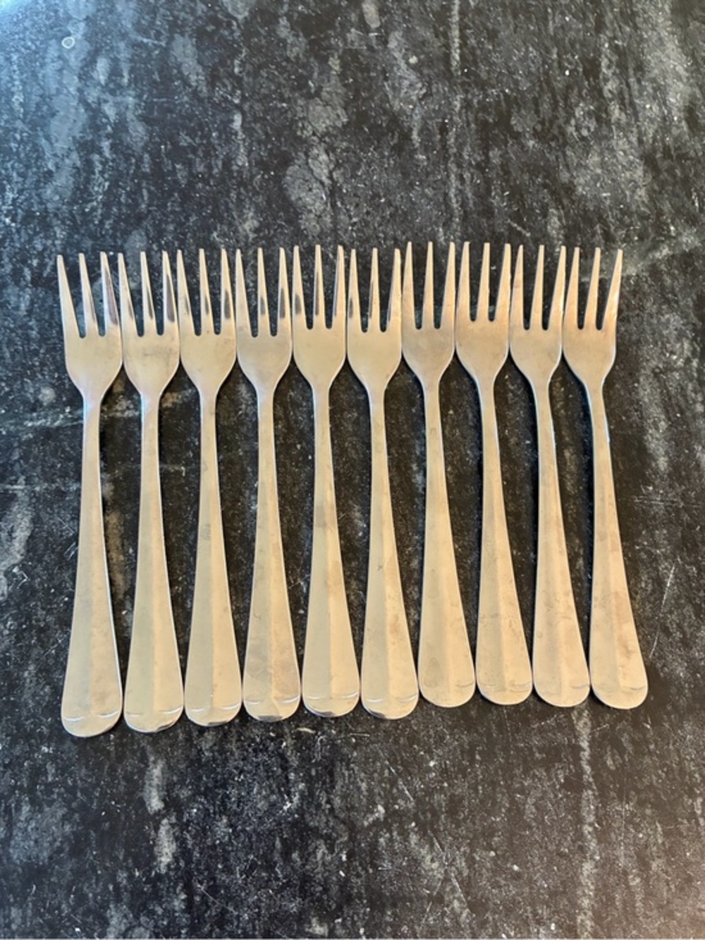 International Gran Royal 10 Cocktail Seafood Oyster Forks Stainless Flatware
